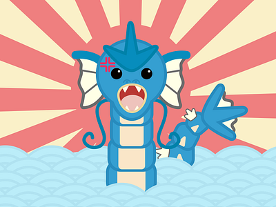 Gyarados design gyrados illustration pokemon visual design