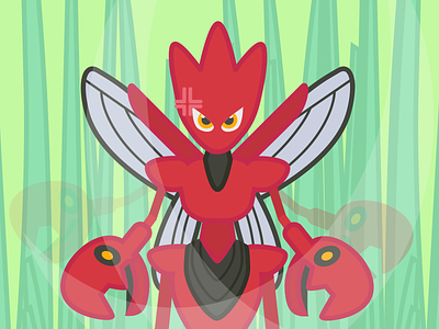 Scizor bug illustration pokemon scizor