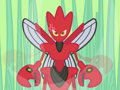 Scizor bug illustration pokemon scizor