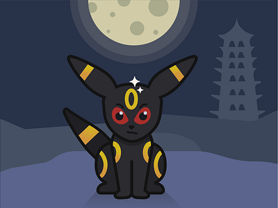 Umbreon illustration night nintendo pokemon umbreon vector