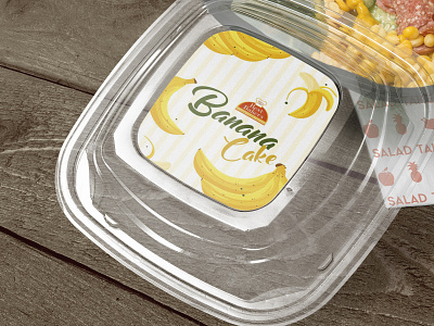 Banana Cake container sticker leaflet stickers