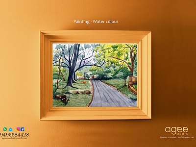 Painting - Water colour on paper landscapes painting water colour