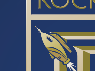 Rocketeer Records blue gold records rocket rocketeer spaceship