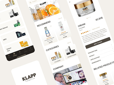 Cosmetics App app app design beauty branding card cosmetic design figma klapp shop