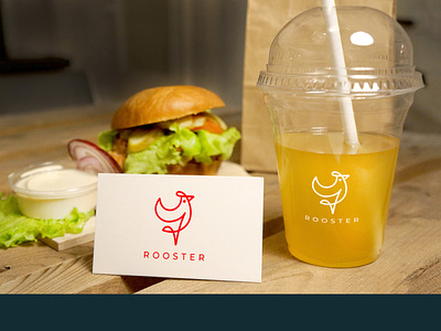 burger mockup 08 chicken design hen icon logo minimal rooster vector