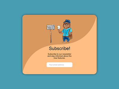 Daily UI #026 - Subscribe affinitydesigner daily daily 100 challenge daily ui dailyui dailyuichallenge design email email receipt gimp mail mailbox mailer newsletter newsletters sloth subscribe ui ux vector