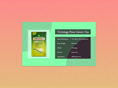 Daily UI #045 - Info Card adobe adobe xd adobexd card daily daily 100 challenge daily ui dailyui dailyuichallenge design green tea health info info card infromation product pure green tea tea ui ux