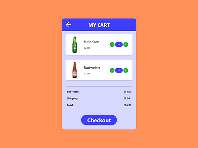 Daily UI #058 - Shopping Cart adobe adobe xd adobexd beer cart checkout daily daily 100 challenge daily ui dailyui dailyuichallenge design price shopping shopping app shopping bag shopping basket shopping cart ui ux