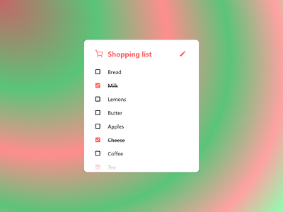 Daily UI #065 - Notes Widget adobe adobe xd adobexd daily daily 100 challenge daily ui dailyui dailyuichallenge design food items list notes notes app notes widget shopping ui ux widget widgets