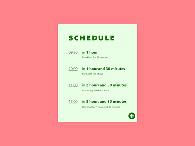 Daily UI #071 - Schedule