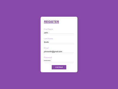 Daily UI #082 - Form adobe adobe xd adobexd daily daily 100 challenge daily ui dailyui dailyuichallenge design email form forms name password profile register register form registered ui ux