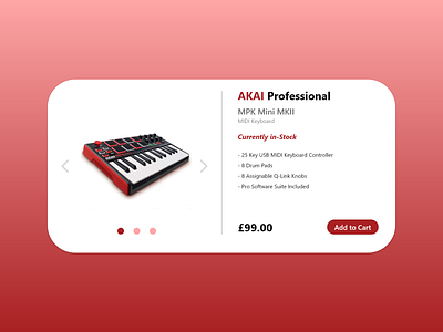 Daily UI #096 - Currently In-Stock adobe adobe xd adobexd akai akai professional currently currently in stock daily daily 100 challenge daily ui dailyui dailyuichallenge design in stock midi midi keyboard music stock ui ux