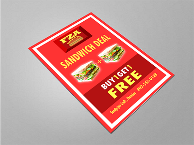 Sandwich Bar Flyer brand design brand identity branding branding design buy one design fast food flyer flyer artwork flyer design flyers food food and drink free get one logo sandwich sandwiches typography vector