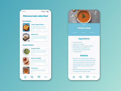 Recipe App app application branding breakfast chef cook cooking design dinner figma food graphic design illustration kitchen lunch masterchef recipe snack ui ux