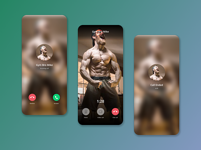 Incoming Call bro buttons call calling collors decline design growth gym gym bro hard work incoming incoming call mike muscle mute ui ux work out working out