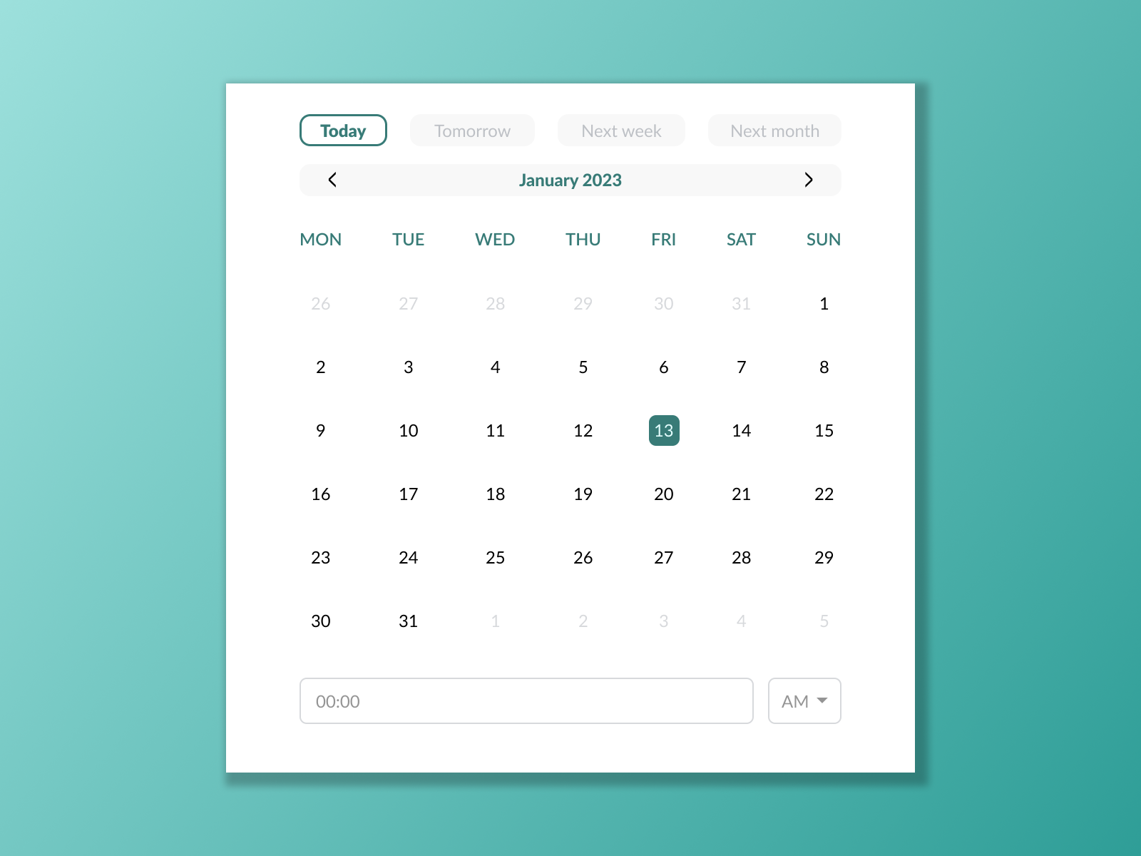 Calendar by Aleksandar on Dribbble