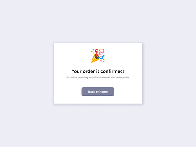 Confirmation Design baby blue blue color confirmation daily daily 100 challenge daily ui dailyui design email figma graphic graphic design home minimal party simple ui ux yay