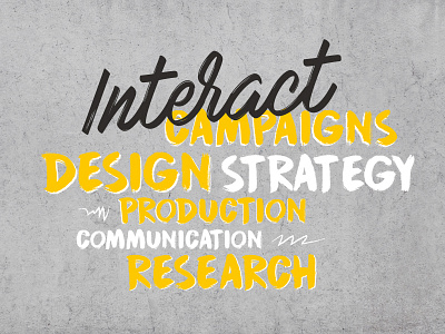 Interact - Display Backgrounds background brush concrete display script typography yellow
