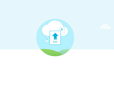 CSV Upload Illo blank blue cloud csv empty illustration interface landscape sky state upload ux
