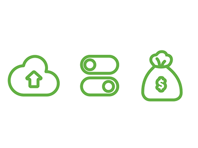 Phat Icons cloud green icons money thick toggle