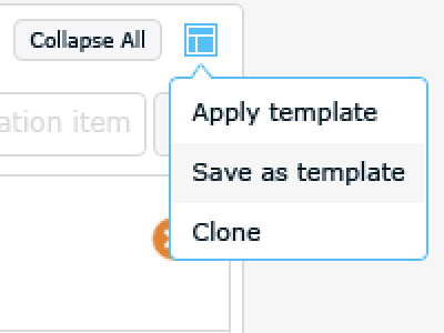 Template menu dropdown blue border border-blue clone dropdown icon navigation template ui