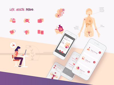 Site design and animations for a health platform branding design icon illustration vector web