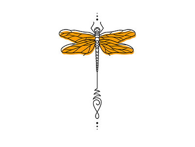 Dragonfly tattoo design digital illustration dragonfly flat illustration illustration art illustrator lineart linework vector