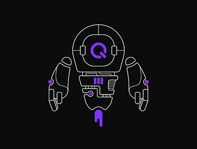 QUB-E digital illustration flat illustration illustration art illustrator lineart linework robot robotic robots vector