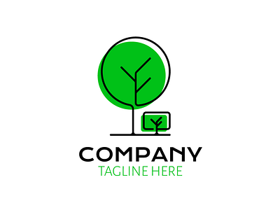 Tree logo digital illustration flat green green logo lineart linework logo logo design logodesign logos logotype nature nature logo tree tree logo trees vector