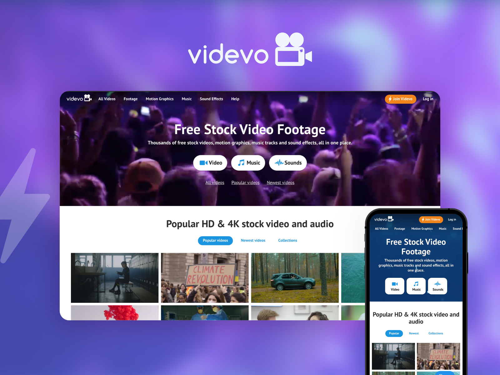 Videvo - Free Stock Video Footage Platform by Hitron on Dribbble