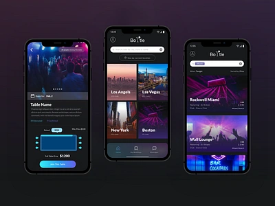 Nightclub APP - Dark UI app design dark mode dark ui nightclub