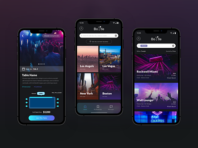 Nightclub APP - Dark UI app design dark mode dark ui nightclub