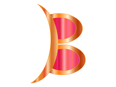 B Golden Red Letter Logo Sample