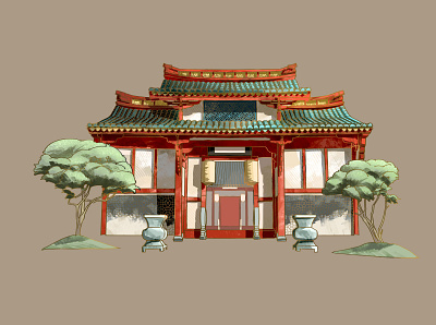 中国建筑插画 design graphic design illustration