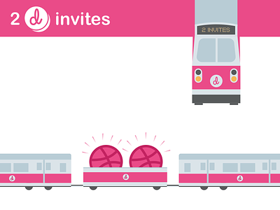 2 Homeless Invites dribbble free freebie giveaway invite subway train truck