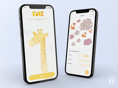 KUIZ - Learning App for Kids - Mobile App Concept UI/UX adobexd animal animals app child concept dailyui figma giraffe kid kids learning app mobile quiz ui uidesign uiinspiration userexperience ux web