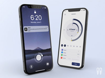 Smart Alarm Clock App 🌑- UI/UX Mobile Design alarm app clock design figma inspiration ios iphone lockscreen managetime mobile mobileappdesign moon smartalarm smartalarmclockapp sun time uiux wake up website