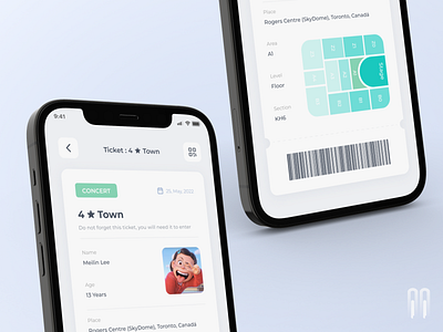 4 ⭐ Town Concert Ticket - UI/UX Mobile Concept Design app appdesign concert design disney figma mobile mobiledesign qr ticket turning red ui uidesign uiinspiration uimobiledesign uiux uiuxmobile ux web website