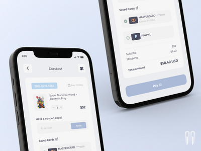 E-commerce Checkout Page 🛍️ - Mobile Design buy cards cart checkout checkoutpage creditcard mario bros mastercard mobile mobileapp pay product purchase receipt shipping shop shopping store ticket web website