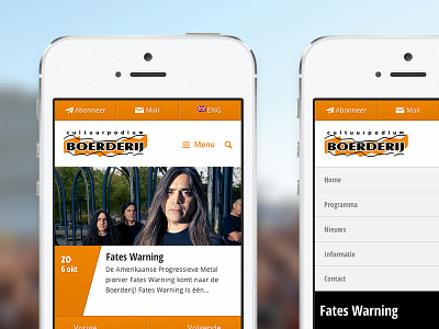 Boerderij Responsive website event interface menu mobile mobile first responsive responsive website slider