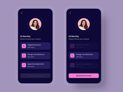 User Personalization app ui