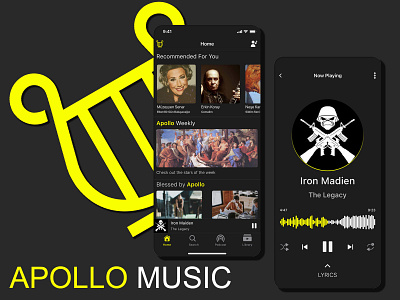 Apollo Music app art branding design figma graphic design icon illustration logo music typography user experience