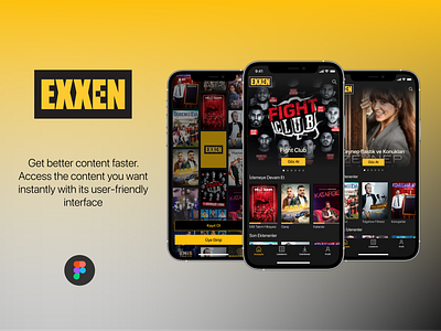 EXXEN - Redesign app branding content design exxen figma icon logo typography ui ux