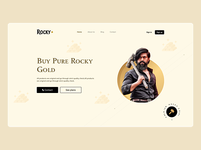 Gold Website landing page gold gold color gold gradient gold landing page graphic design kgf puregold rocky ui