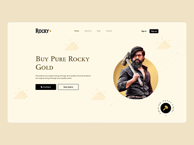 Gold Website landing page gold gold color gold gradient gold landing page graphic design kgf puregold rocky ui