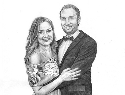 Custom Wedding Portrait custom portraits illustration pencil illustration wedding gift