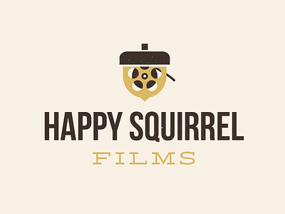 Happy Squirrel Films acorn film films happy identity logo squirrel yellow