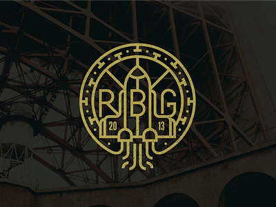 RBG Clothing clothing gold identity line logo rbg rocket vector