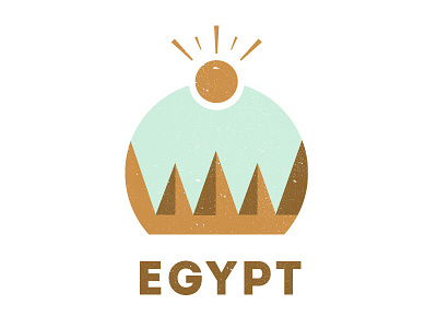 Sunny Egypt color egypt fresh icon illustration pyramid sun