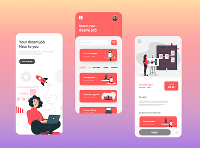 Mobile App branding graphic design ui